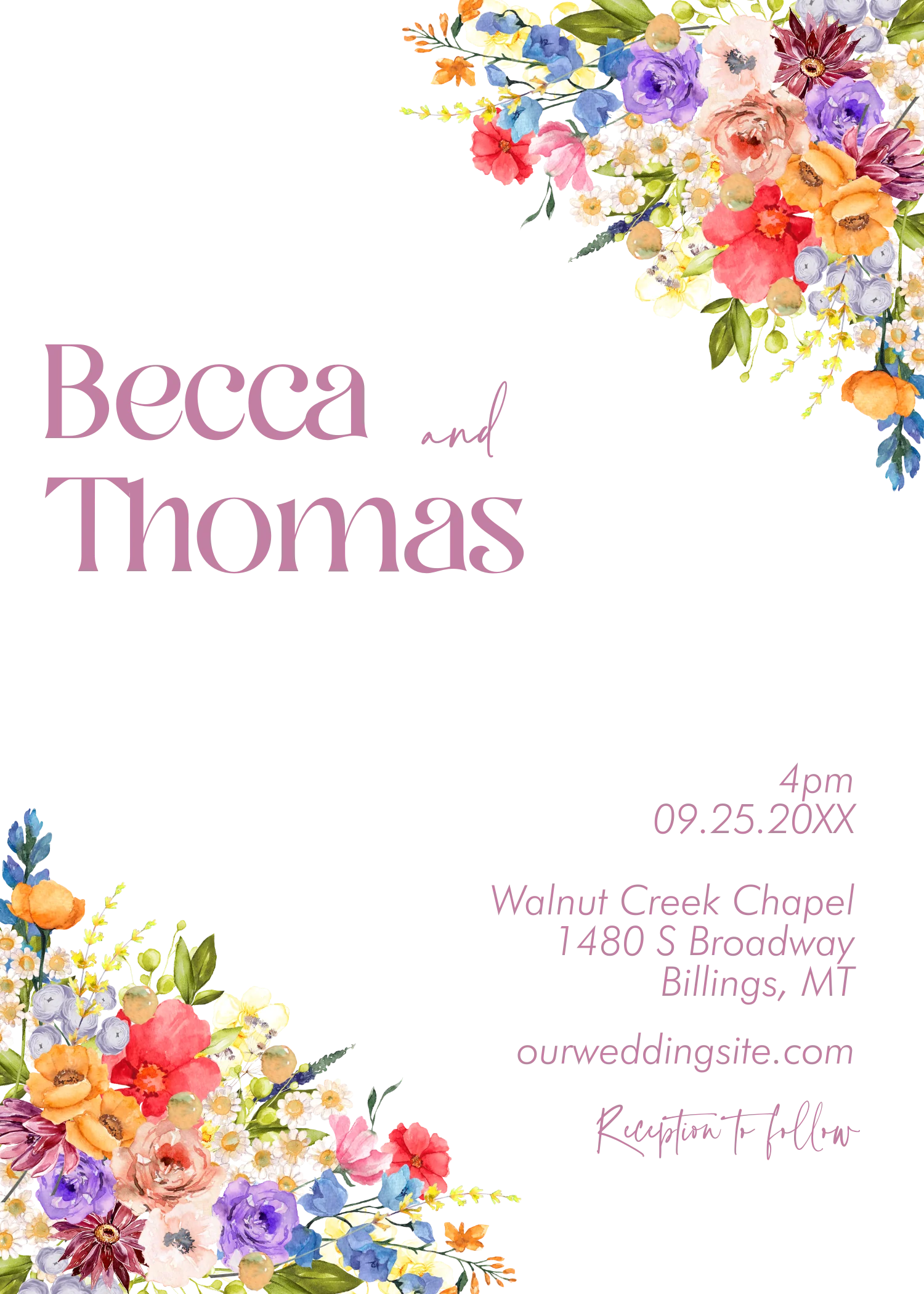 Wildflower Invitation Suite Template - 030 - Image 5