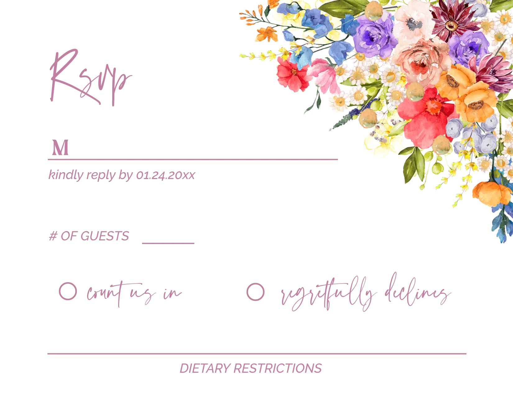 Wildflower Invitation Suite Template - 030 - Image 8