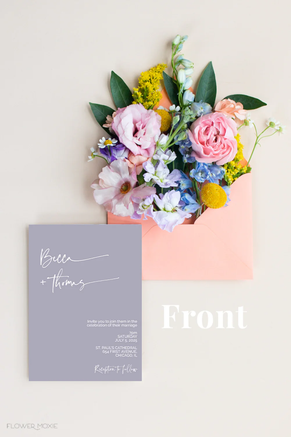Wildflower Minimalist Invitation Suite Template - 025 - Image 3