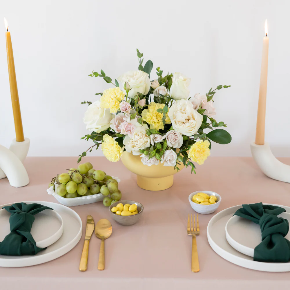 Cream and Honey Centerpiece